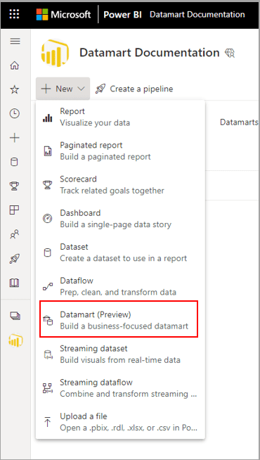 Datamart Documentation Menu Highlighting Datamart Solutions